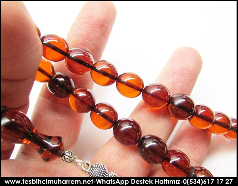 Özel Gümüş Tasarım Eski Usül Sıkma Kehribar Tesbih Ünveroğulları 