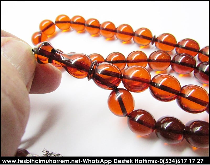 Özel Gümüş Tasarım Eski Usül Sıkma Kehribar Tesbih Ünveroğulları 