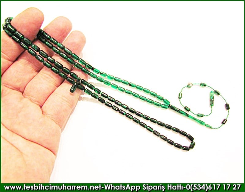 Özel İşçilik 99 luk Dua Tesbihatı 4,5*7,5mm Sıkma Kehribar Boboli 