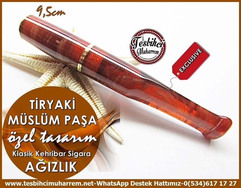 Özel İşçilik Kahve Sıkma Kehribar Ağızlık Tiryaki Müslüm Paşa 