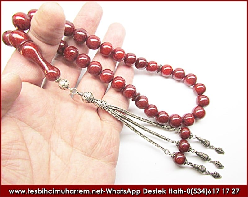 Özgün Gümüş Tasarım Eski Usül Sıkma Kehribar Tesbih Kumluca
