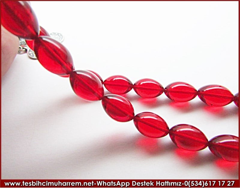 Özgün Gümüş Tasarım Kırmızı Ateş Kehribar Tesbih Şehr-i Aksaray