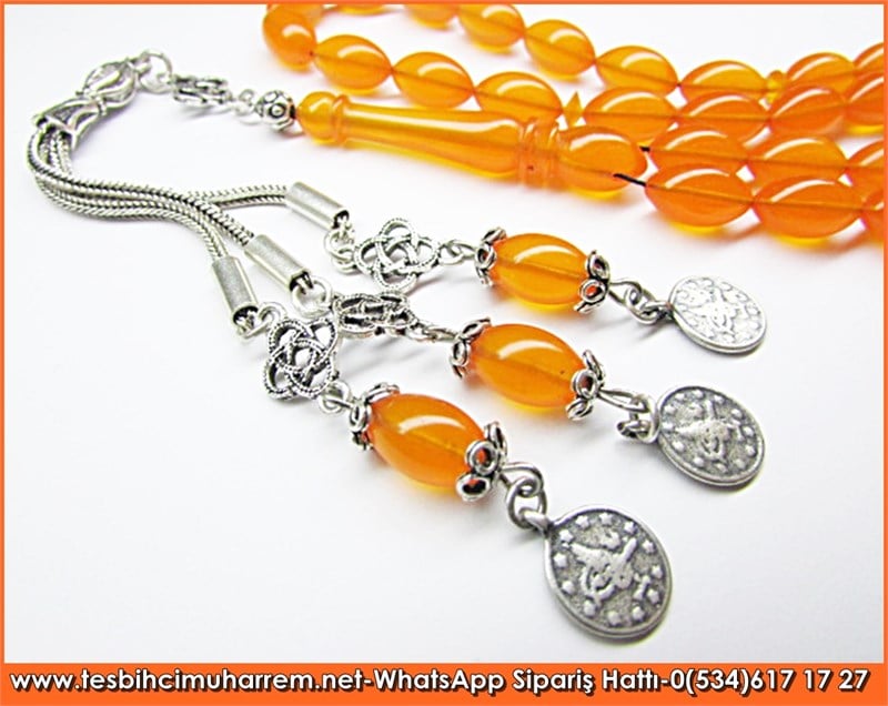Özgün Gümüş Tasarım Turunçgil Sıkma Kehribar Tesbih Şehr-i Sakarya