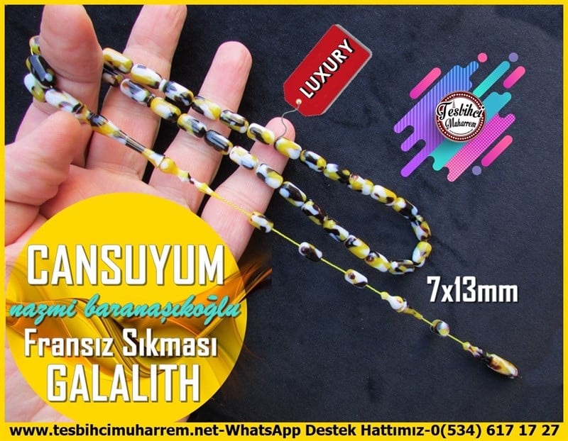 Galanit TesbihTM12227Profesyonel Çalışma Kapsül Kesim Multicolor Fransız Sıkması Galalith Tesbih CansuyumProfesyonel Çalışma Kapsül Kesim Multicolor Fransız Sıkması Galalith Tesbih Cansuyum