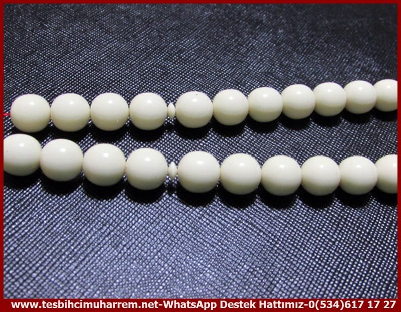 Profesyonel Çalışma Küre Kesim Antika Alman Zardan Beyaz Katalin Tesbih Beyaz Aşk