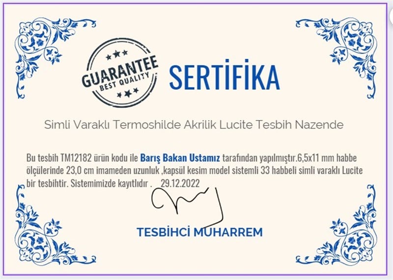Lucite-Uçak Camı-Flexiglass-Amberoit TesbihlerTM12183Profesyonel Çalışma Simli Varaklı Termoshilde Akrilik Lucite Tesbih Nazende  Profesyonel Çalışma Simli Varaklı Termoshilde Akrilik Lucite Tesbih Nazende  