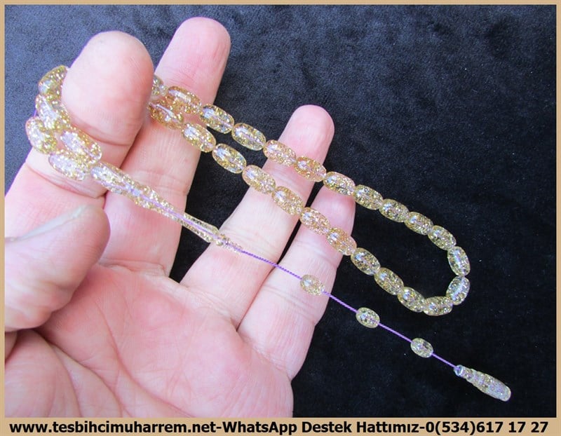 Lucite-Uçak Camı-Flexiglass-Amberoit TesbihlerTM12183Profesyonel Çalışma Simli Varaklı Termoshilde Akrilik Lucite Tesbih Nazende  Profesyonel Çalışma Simli Varaklı Termoshilde Akrilik Lucite Tesbih Nazende  