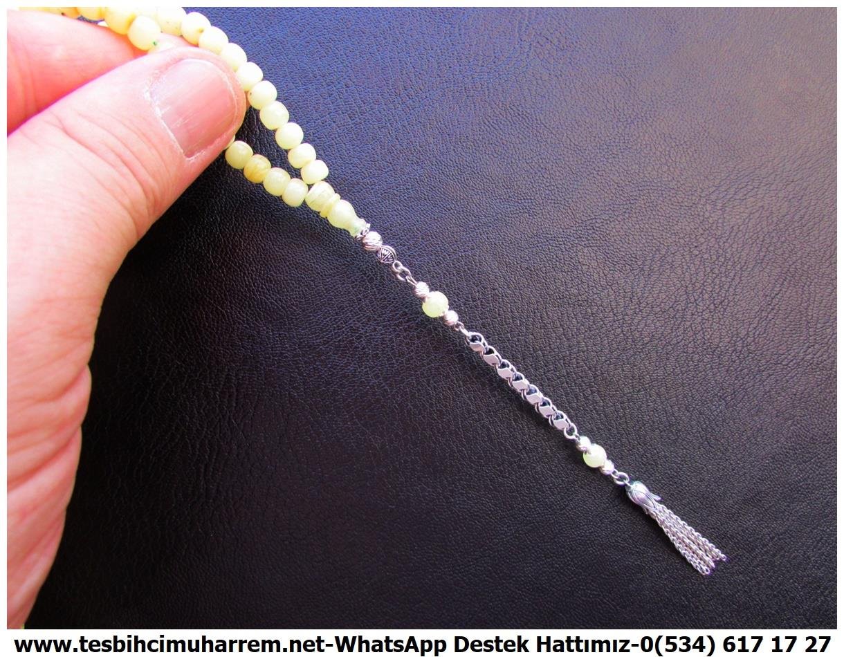 99luk Dua Ve Namaz TesbihatlarıTM13323Rus Usta El İşçiliği Damla Kehribar Tespih | 99'luk Tesbihat, Gümüş Tasarım, Mısır-Teker Kesim, Mini Boy, Limon Rengi 