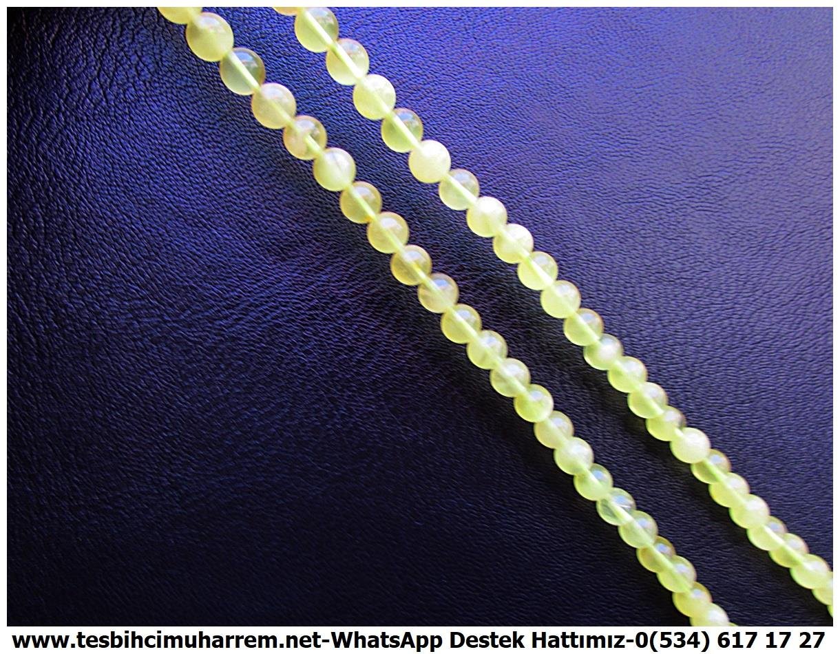 99luk Dua Ve Namaz TesbihatlarıTM13324Rus Usta El İşçiliği Damla Kehribar Tespih | 99'luk Tesbihat, Gümüş Tasarım, Küre Kesim, Limon Rengi 