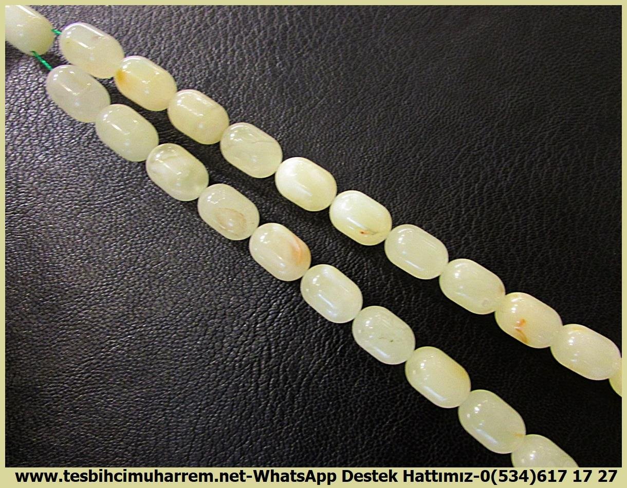  Damla Kehribar TesbihlerTM13686Rus Usta Yurtdışı İşçilik | Damla Kehribar Tespih, Kapsül Kesim, Beyaz Kraliçe Kayadan, Ağır Gümüş Püsküllü, 