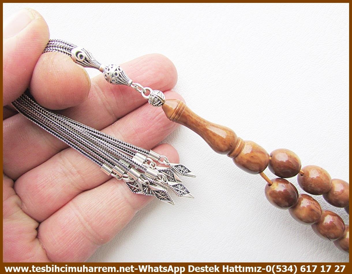 Kuka Ağacı TesbihlerTM13702Serkan Yalvaç Usta İşçilikli Tespih | Doğal Kuka, Naturel Ceviz Tombik Kesim Gümüş Püskül, 