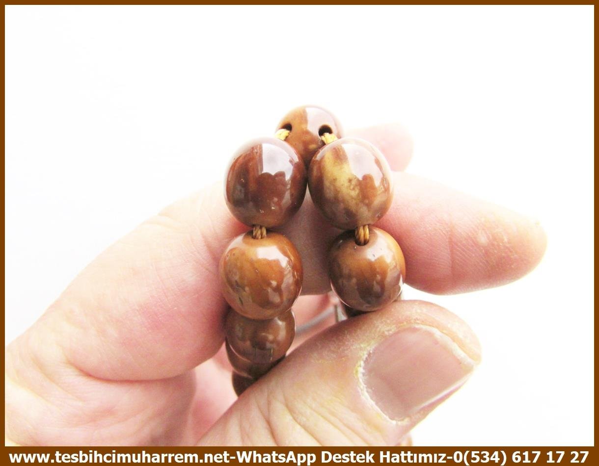 Kuka Ağacı TesbihlerTM13702Serkan Yalvaç Usta İşçilikli Tespih | Doğal Kuka, Naturel Ceviz Tombik Kesim Gümüş Püskül, 