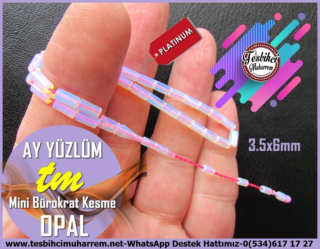 Opal(Sentetik)Sıkma TesbihTM13753Servet Kadir Usta Dizayn | Opal Tespih Mini Minnacık Sedefli 4 Parmak Bürokrat Kesme 