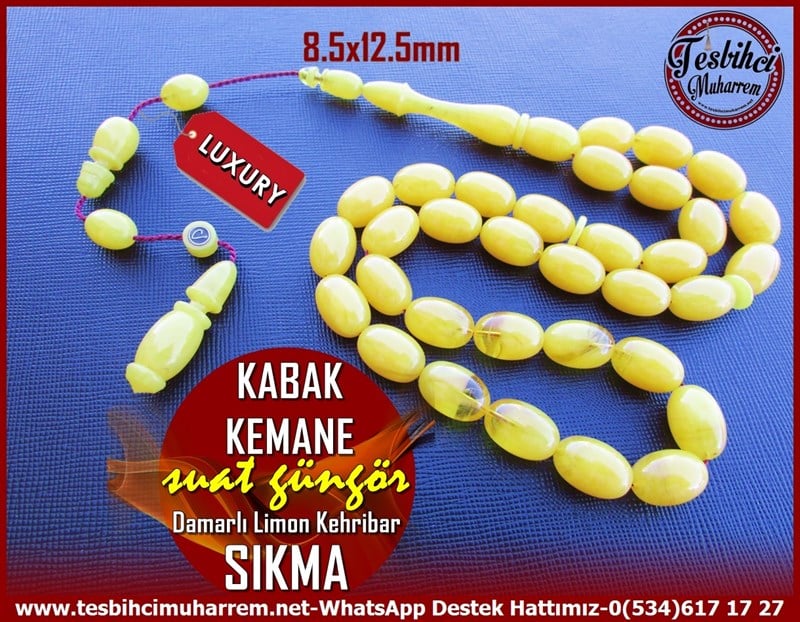 Hareli Damarlı Sarı Kehribar TesbihlerTM11159Sıkma Kehribar Tesbih Limon Sarısı Bdem Kesim Damarlı Kabak KemaneSıkma Kehribar Tesbih Limon Sarısı Bdem Kesim Damarlı Kabak Kemane