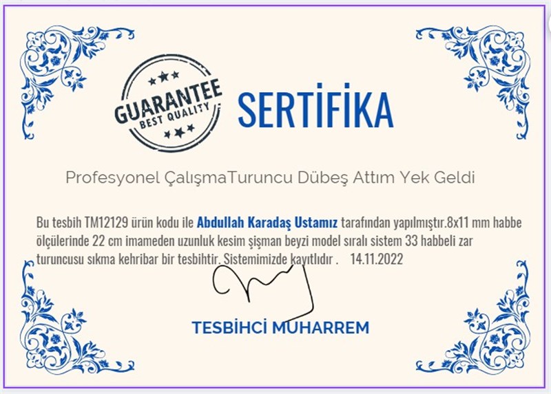 Kayısı Kehribar TesbihlerTM12129Sıkma Kehribar Tesbih Profesyonel Çalışma Zar Turuncusu Sıralı Sistem Dübeş Attım Yek GeldiSıkma Kehribar Tesbih Profesyonel Çalışma Zar Turuncusu Sıralı Sistem Dübeş Attım Yek Geldi