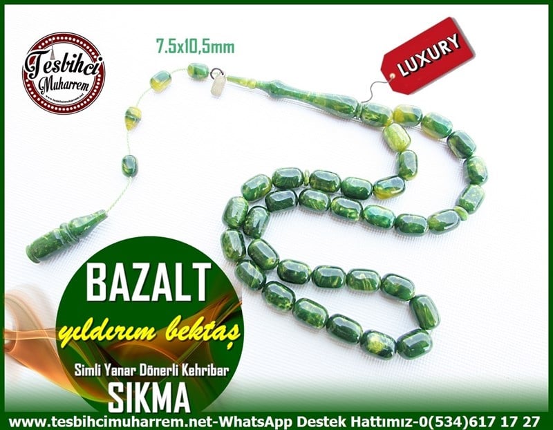 Hareli Yeşil Kehribar TesbihlerTM11188Sıkma Kehribar Tesbih Simli Yanar Dönerli Kapsül Kesim Luxury BazaltSıkma Kehribar Tesbih Simli Yanar Dönerli Kapsül Kesim Luxury Bazalt