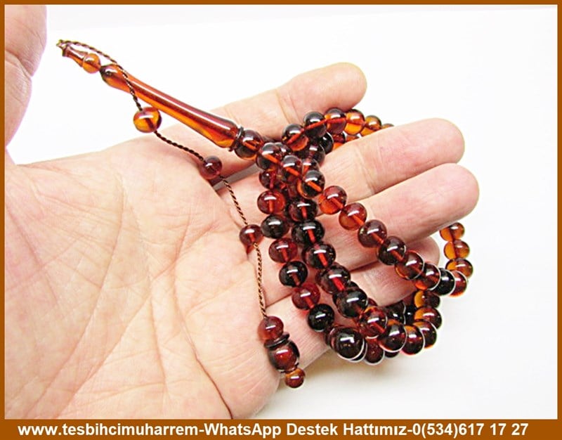 SIKMA KEHRİBARI TESBİH 8x9.5 mm 99 luk ORMAN YEŞİLİ TESBİHAT