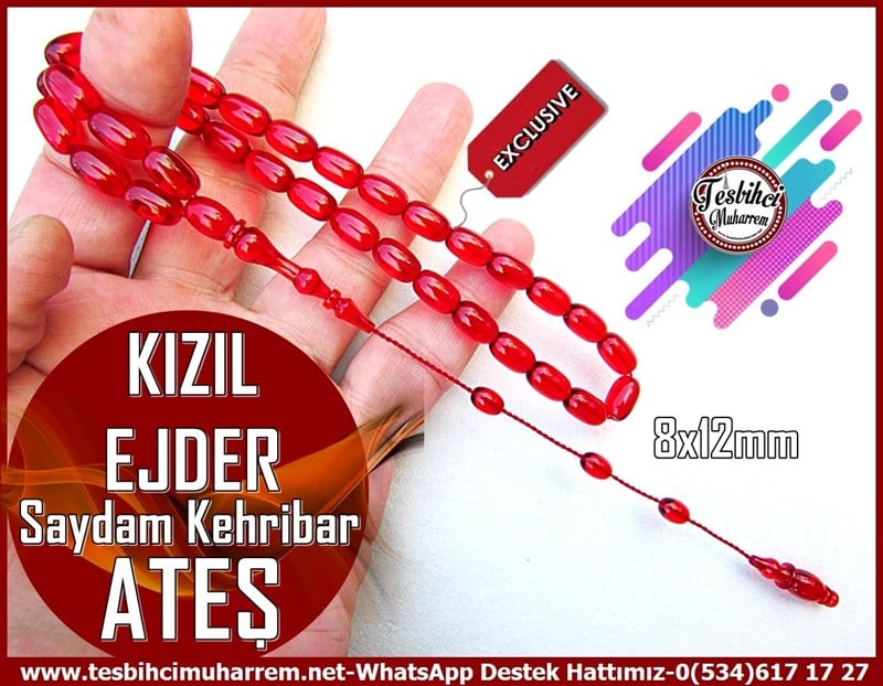 Ateş Kırmızı Ton TesbihlerTM12152Sıralı Sistem Kapsül Kesim Saydam Kırmızı Ateş Kehribar Tesbih Kızıl EjderSıralı Sistem Kapsül Kesim Saydam Kırmızı Ateş Kehribar Tesbih Kızıl Ejder