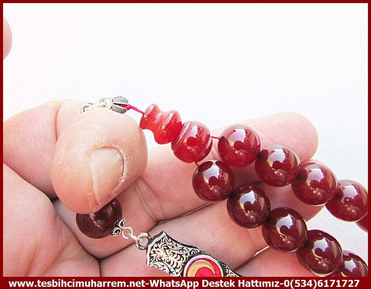 Osmanlı Antika Vişne Ton TesbihlerTM13848Suat Güngör Usta El İşçiliği Osmanlı Ateş Kehribar Tespih | Küre Kesim, Orjinal Chery Amber 