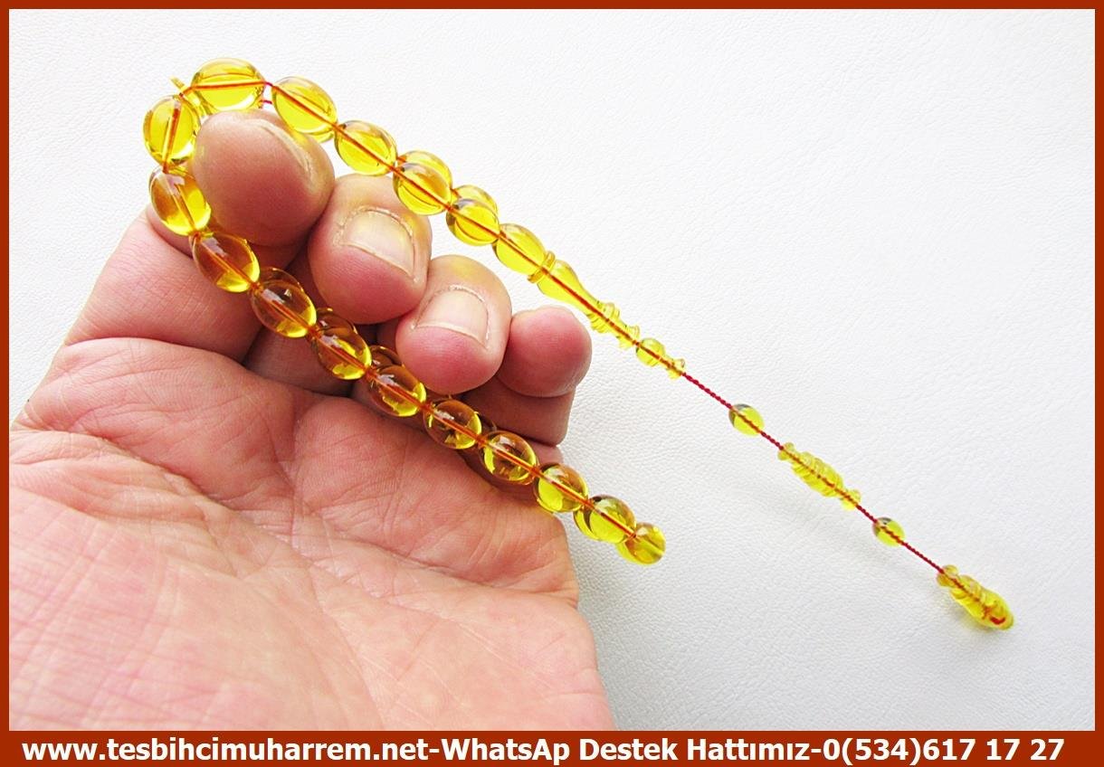 Zar Kehribar TesbihTM14062Suat Güngör Usta Zar Kehribar Tespih 1928– Profesyonel Çalışma, Sarı Beyzi Kesim, El Yapımı Koleksiyonluk Tespih Tespih Zar Kehribar I Profesyonel Çalışma Bal Köpüğü Sarısı Beyzi Kesim 1928 Tesbih