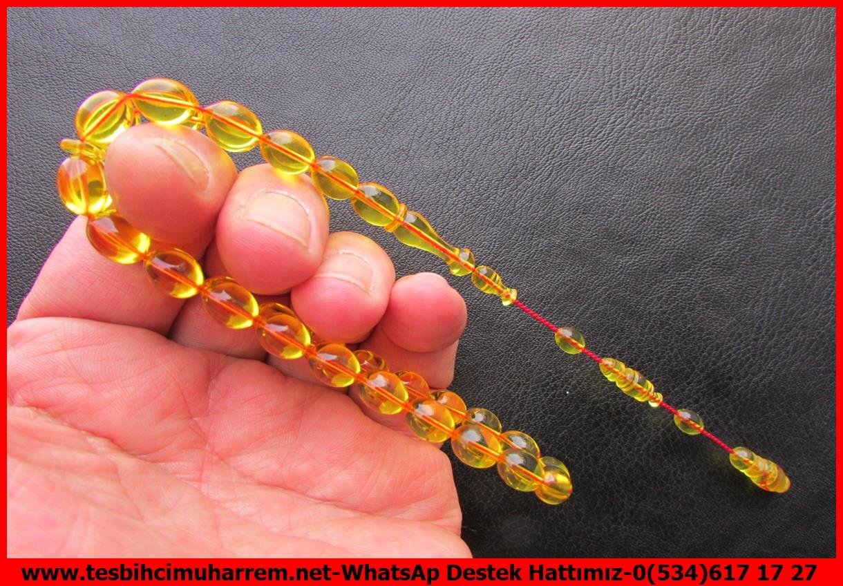 Zar Kehribar TesbihTM14071Suat Güngör Usta Zar Kehribar Tespih 1953– Profesyonel Çalışma, Sarı Beyzi Kesim, El Yapımı Koleksiyonluk Tespih Tespih Zar Kehribar I Profesyonle Çalışma Bal Köpüğü Sarısı Beyzi Kesim 1953 Tesbih