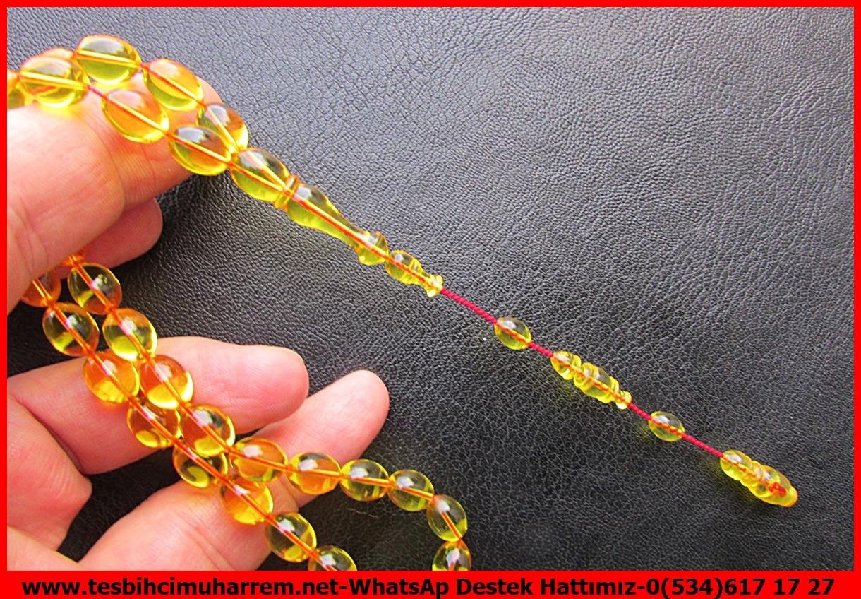 Zar Kehribar TesbihTM14071Suat Güngör Usta Zar Kehribar Tespih 1953– Profesyonel Çalışma, Sarı Beyzi Kesim, El Yapımı Koleksiyonluk Tespih Tespih Zar Kehribar I Profesyonle Çalışma Bal Köpüğü Sarısı Beyzi Kesim 1953 Tesbih