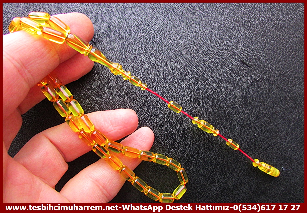 Zar Kehribar TesbihTM14163Suat Güngör Usta Zar Kehribar Tespih Arkadaş – Profesyonel Çalışma, Gold Kapsül Kesim, El Yapımı Koleksiyonluk TespihTespih Zar Kehribar  I Kapsül Model Sarı Gold Saydam Arkadaş Tesbih