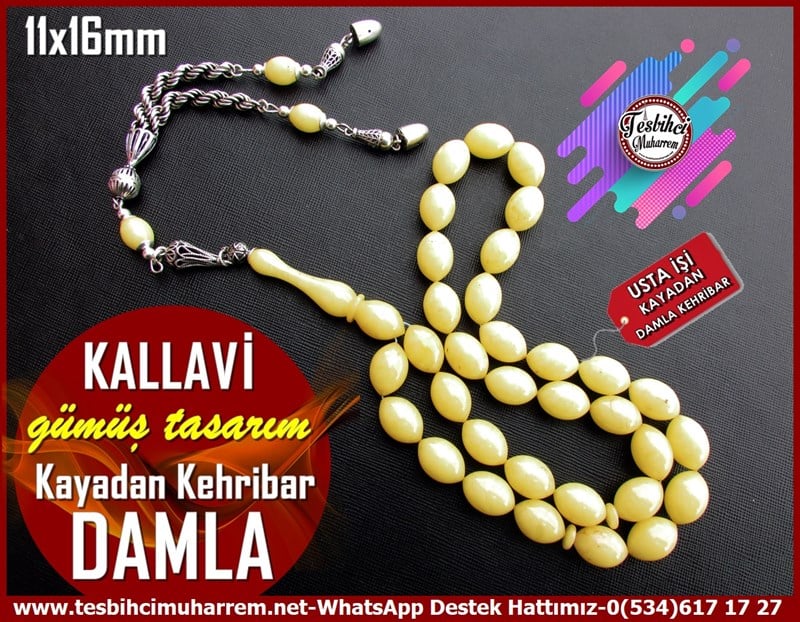  Damla Kehribar TesbihlerTM11697Tesbih Kalingrad Damla Kehribar Özel  Gümüş Tasarım İri Boy Kallavi Tesbih Kalingrad Damla Kehribar Özel  Gümüş Tasarım İri Boy Kallavi 