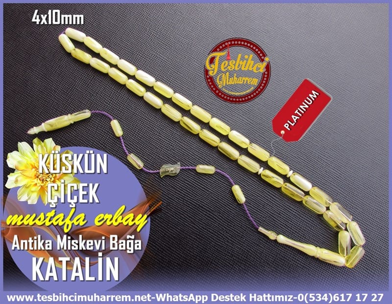 Katalin Ve Bağa TesbihlerTM11463Tesbih Katalin Antika Miskevi Bağa Kadife Sarı Kapsül Kılçık Küskün Çiçek Tesbih Katalin Antika Miskevi Bağa Kadife Sarı Kapsül Kılçık Küskün Çiçek 