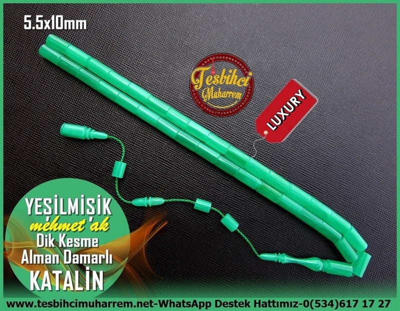 Katalin Ve Bağa TesbihlerTM11291Tesbih Katalin Dik Kesme Yeşil Damarlı YeşilmişikTesbih Katalin Dik Kesme Yeşil Damarlı Yeşilmişik