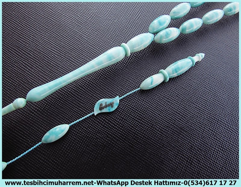 Katalin Ve Bağa TesbihlerTM11415Tesbih Katalin Eski Antika Alman Objeden Mavi  Beyaz Benekli Uzun ArpaTesbih Katalin Eski Antika Alman Objeden Mavi  Beyaz Benekli Uzun Arpa