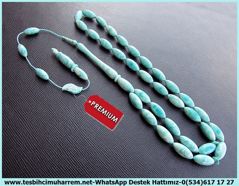 Katalin Ve Bağa TesbihlerTM11415Tesbih Katalin Eski Antika Alman Objeden Mavi  Beyaz Benekli Uzun ArpaTesbih Katalin Eski Antika Alman Objeden Mavi  Beyaz Benekli Uzun Arpa
