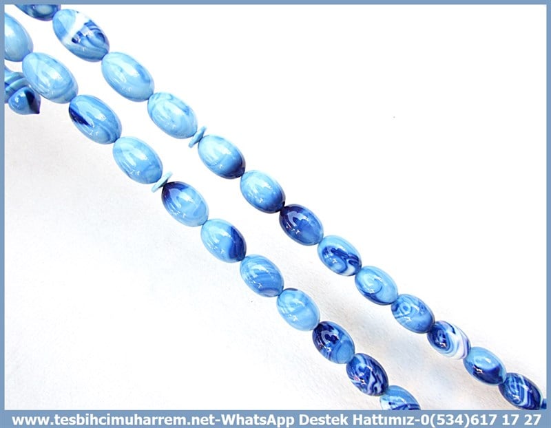 Katalin Ve Bağa TesbihlerTM11979Tesbih Katalin Mavi Tonlar Damarlı Badem Kesim LiselimTesbih Katalin Mavi Tonlar Damarlı Badem Kesim Liselim