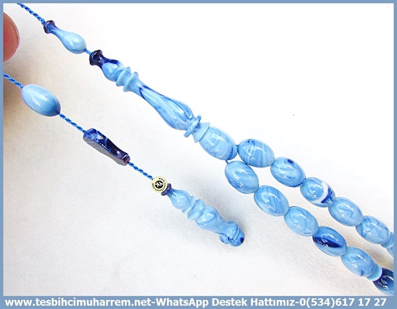 Katalin Ve Bağa TesbihlerTM11979Tesbih Katalin Mavi Tonlar Damarlı Badem Kesim LiselimTesbih Katalin Mavi Tonlar Damarlı Badem Kesim Liselim