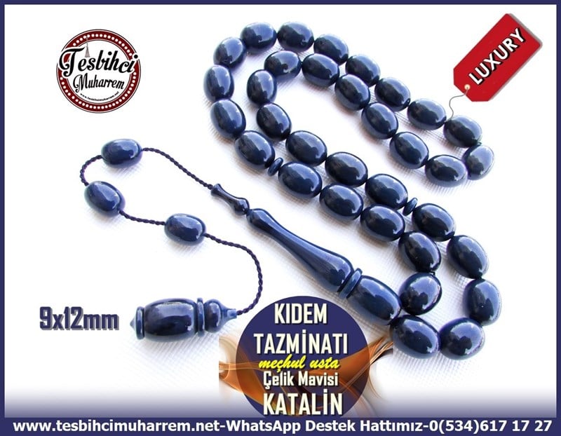 Katalin Ve Bağa TesbihlerTM11260Tesbih Katalin Sistemli Beyzi Kesim Mavi Ton Kıdem Tazminatı Tesbih Katalin Sistemli Beyzi Kesim Mavi Ton Kıdem Tazminatı 
