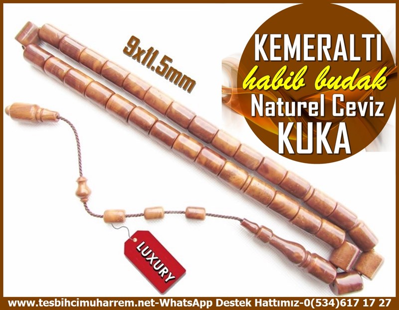 Kuka Ağacı TesbihlerTM11715Tesbih Kuka Naturel Ceviz Antibakteriyel Kesme Kemeraltı Tesbih Kuka Naturel Ceviz  Kesme Kemeraltı 