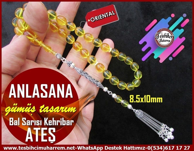 Sarı Ton TesbihlerTM11812Tesbih Lux Ateş Kehribar Beyzi Kesim Saydam Bal Sarısı Anlasana Tesbih Lux Ateş Kehribar Beyzi Kesim Saydam Bal Sarısı Anlasana 