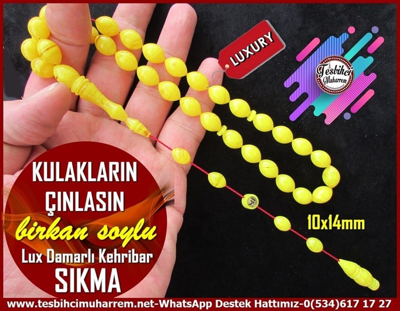 Sarı Ton TesbihlerTM1180215Tesbih Lux Sıkma Kehribar Beyzi Kesim Sarı Damarlı Kulakların ÇınlasınTesbih Lux Sıkma Kehribar Beyzi Kesim Sarı Damarlı Kulakların Çınlasın