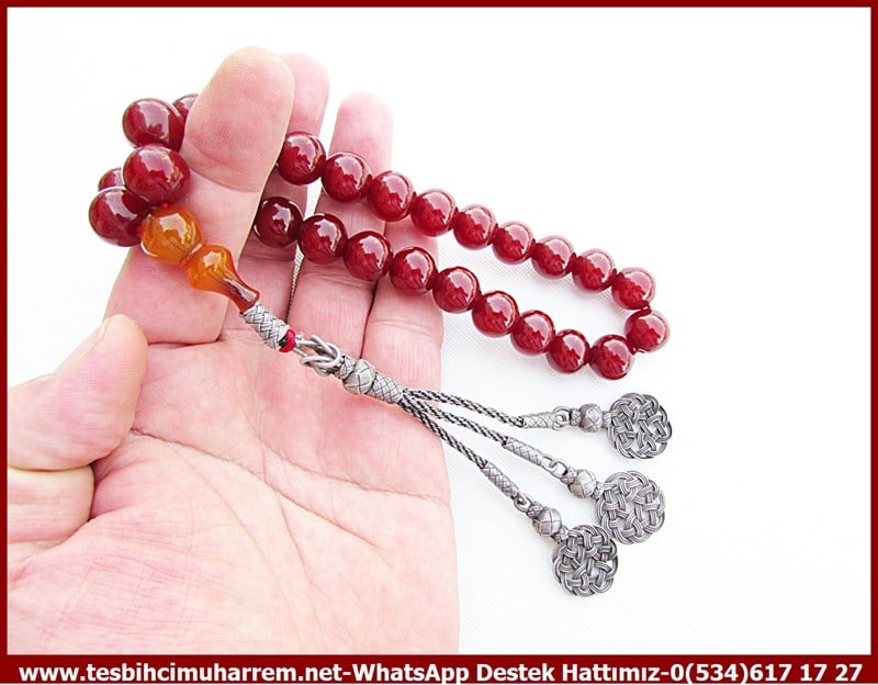 Osmanlı Antika Vişne Ton TesbihlerTM11283Tesbih Osmanlı Sıkma Kehribar  İskender İmame Vişne Muazzam Osman BeyTesbih Osmanlı Sıkma Kehribar  İskender İmame Vişne Muazzam Osman Bey