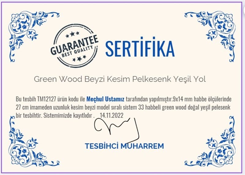 Pelesenk Ağacı TesbihlerTM12127Tesbih Pelesenk Beyzi Kesim Doğal Green Wood Yeşil Yol Tesbih Pelesenk Beyzi Kesim Doğal Green Wood Yeşil Yol 