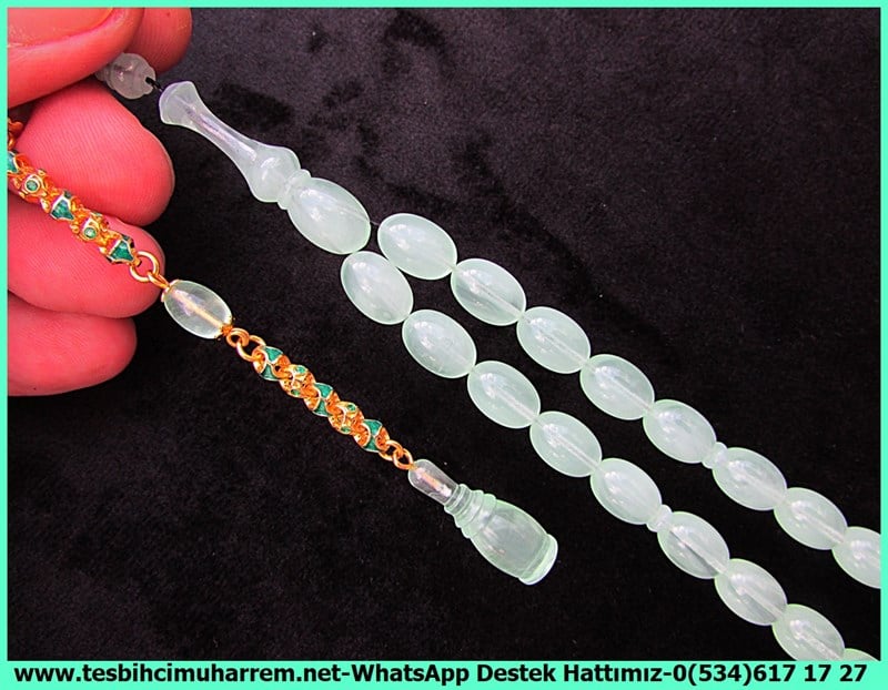 Amberoit TesbihlerTM11959Tesbih Plexiglass Özel Tasarım Gümüş Kamçı Yeşil Tonda Santiago Tesbih Plexiglass Özel Tasarım Gümüş Kamçı Yeşil Tonda Santiago 