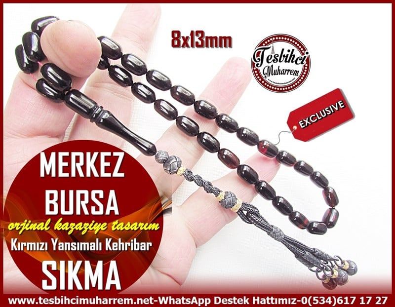 Kazaziye PüskülTM11630Tesbih Sıkma Kehribar Siyah Kırmızı Kapsül Orjinal Gümüş Kazaz Püskül Merkez BursaTesbih Sıkma Kehribar Siyah Kırmızı Kapsül Orjinal Gümüş Kazaz Püskül Merkez Bursa