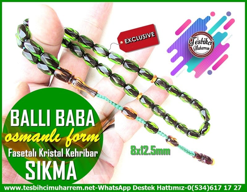 Yeşil Ton TesbihlerTM11895Tesbih Sıkma Kehribar Yeşil Fasetalı Kristal Kesim Ballı Baba Tesbih Sıkma Kehribar Yeşil Fasetalı Kristal Kesim Ballı Baba 