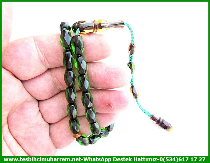 Yeşil Ton TesbihlerTM11895Tesbih Sıkma Kehribar Yeşil Fasetalı Kristal Kesim Ballı Baba Tesbih Sıkma Kehribar Yeşil Fasetalı Kristal Kesim Ballı Baba 