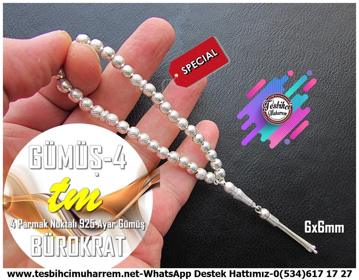 Maskot, Bileklik ve Bürokrat TespihlerTM13919Tesbihci Muharrem Atölyesi Tespih Gümüş Bürokrat I 4 Parmak Noktalı Gravürlü 925 Ayar Gümüş-4 TesbihTespih Gümüş Bürokrat I Gravürlü Noktalı 4 Parmak 925 Ayar Gümüş-4 Tesbih