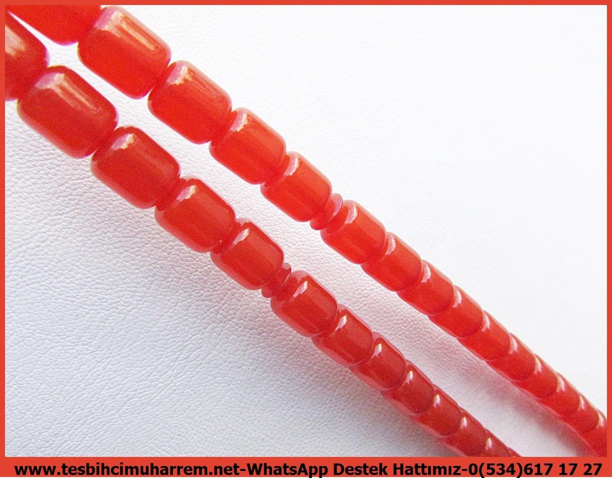 Turuncu Kehribar TesbihlerTM13634Tesbihci Muharrem Dizayn | Sıkma Kehribar Gümüş Kazaziyeli Tespih,Turuncu Renk, Kapsül Kesim, 
