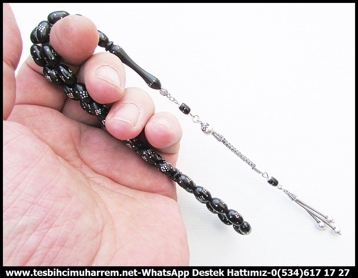 Abanoz Ağacı TesbihlerTM13169Tespih Abanoz Black Wood Gümüş İşleme Gümüş Püskül Siyah Örümcek Ağı TesbihTespih Abanoz Black Wood I Uzun Gümüş Püskül Gümüş Çakım Karadeniz Tesbih 
