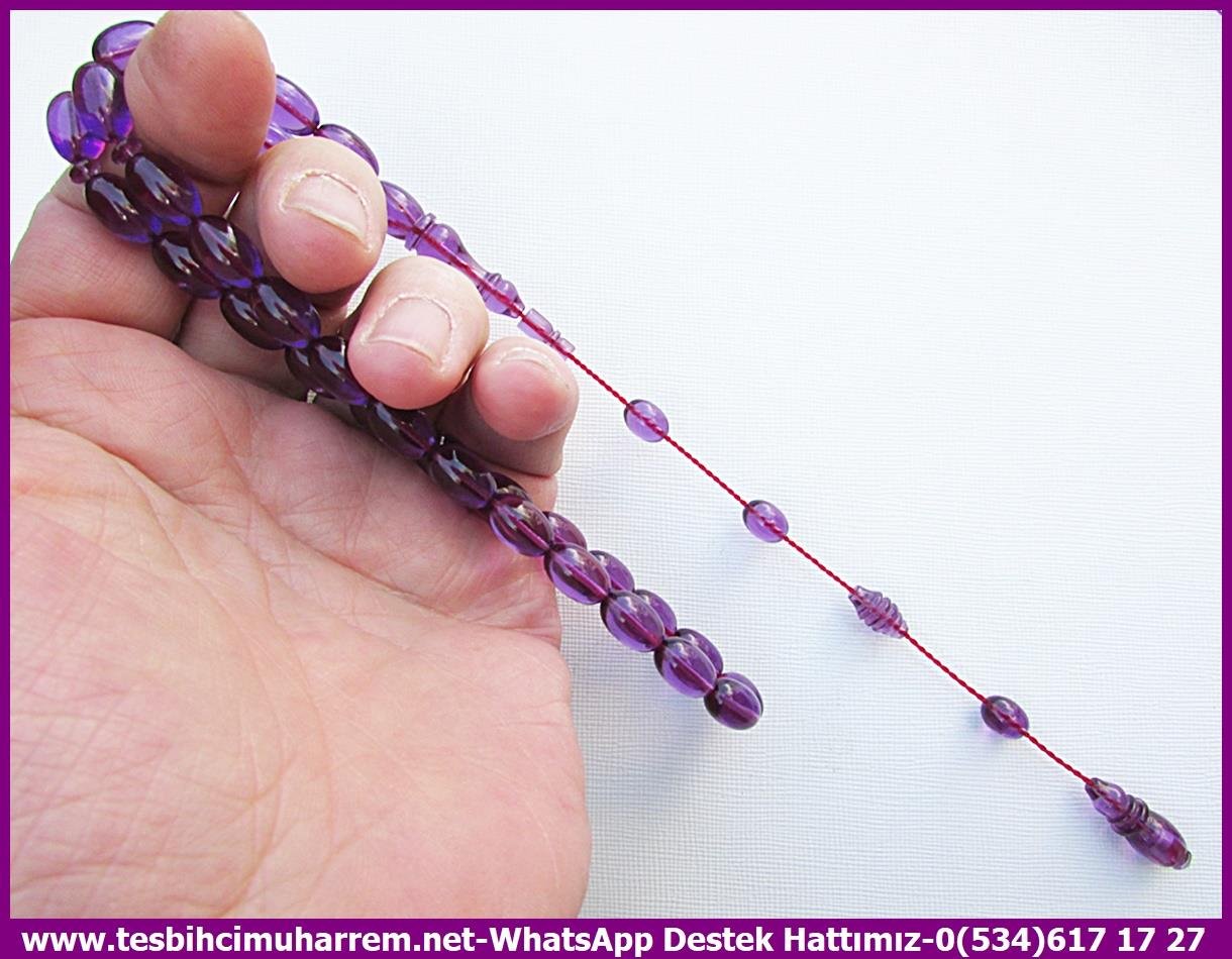 Mor Ton TesbihlerTM13135Tespih Ateş Kehribar I Mor Menekşe Badem Kesim Violet Tesbih Tespih Ateş Kehribar I Mor Menekşe Badem Kesim Violet Tesbih 
