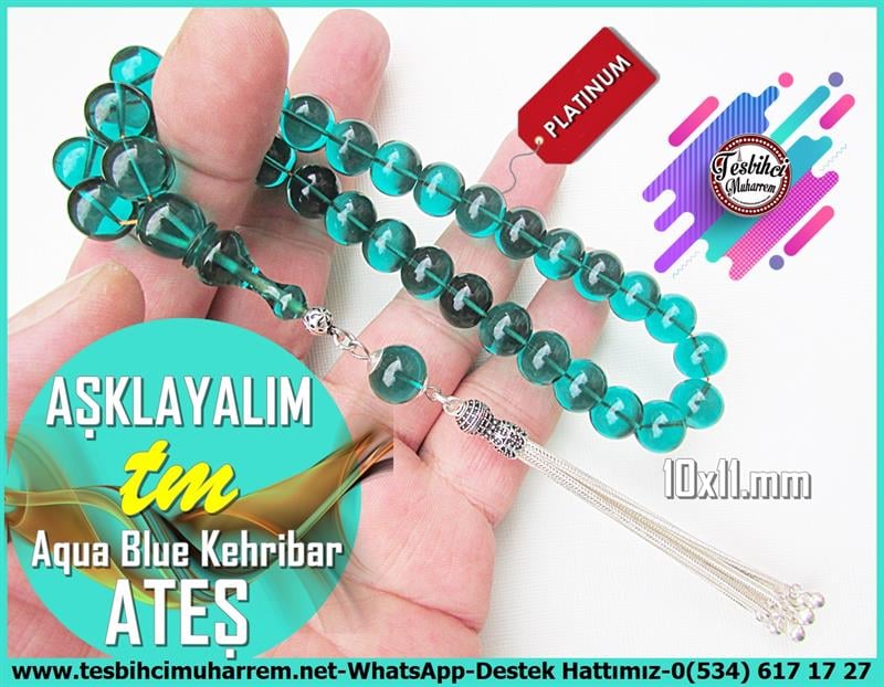Mavi Ton TesbihlerTM12705Tespih Ateş Kehribar İpek Gümüş Püsküllü Aqua Blue Aşklayalım TesbihTespih Ateş Kehribar İpek Gümüş Püsküllü Aqua Blue Aşklayalım Tesbih