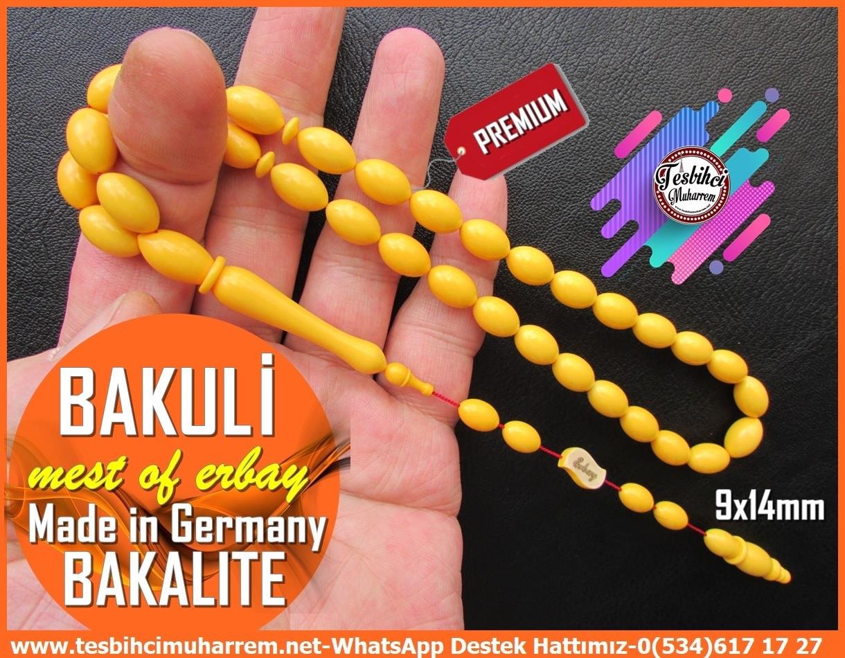 Orjinal Eski Alman Kehribar TesbihlerTM13198Tespih Bakalite I Mustard Hardal Made in Germany Bakuli TesbihTespih Bakalite I Mustard Hardal Made in Germany Bakuli Tesbih